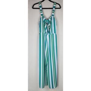 A New Day Womens M Cute  Striped Jumpsuit beachy coastal summer spring party
